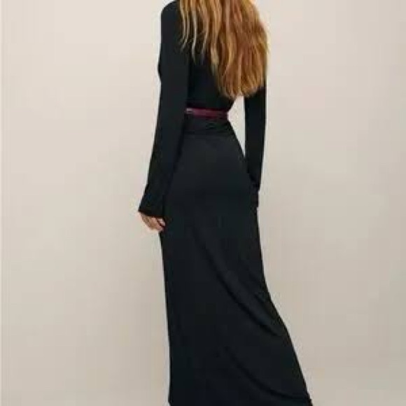 Reformation Black Maxi Dress with Red Belt - Picture 3 of 9